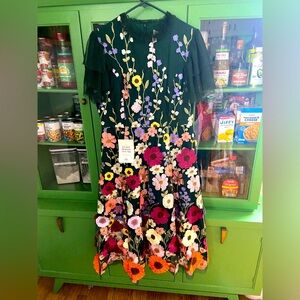 JessaKae Jubilee Dress size XL NWT Evergreen floral appliqués